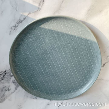Steengoed keramische ronde plaat dinerset reactieve glazen